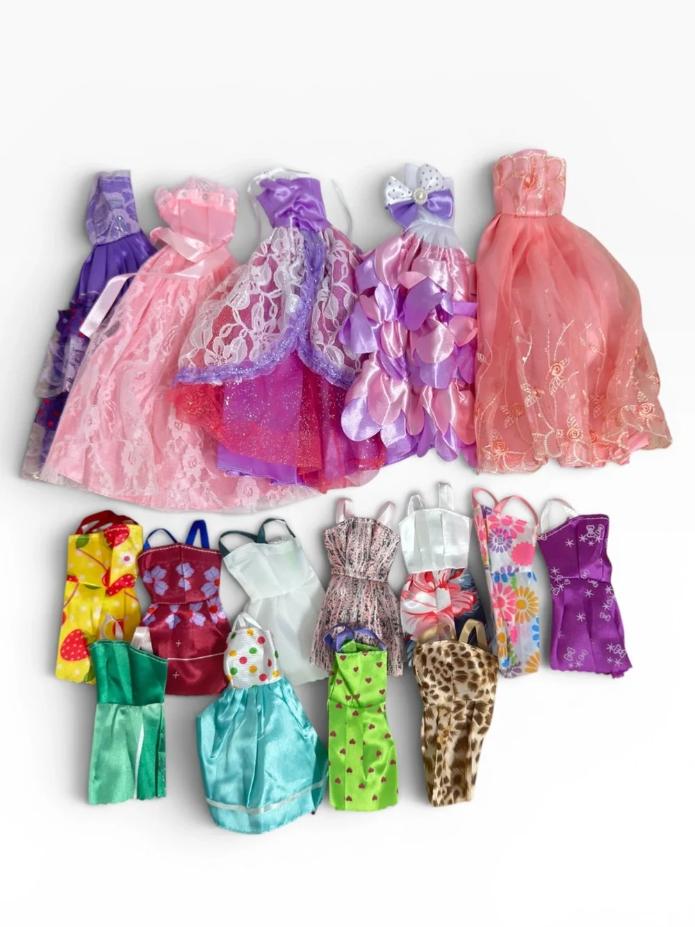 Barbie Clothes Lot 16 Dresses Gowns Fashion Outfit Bundle Doll Dresses